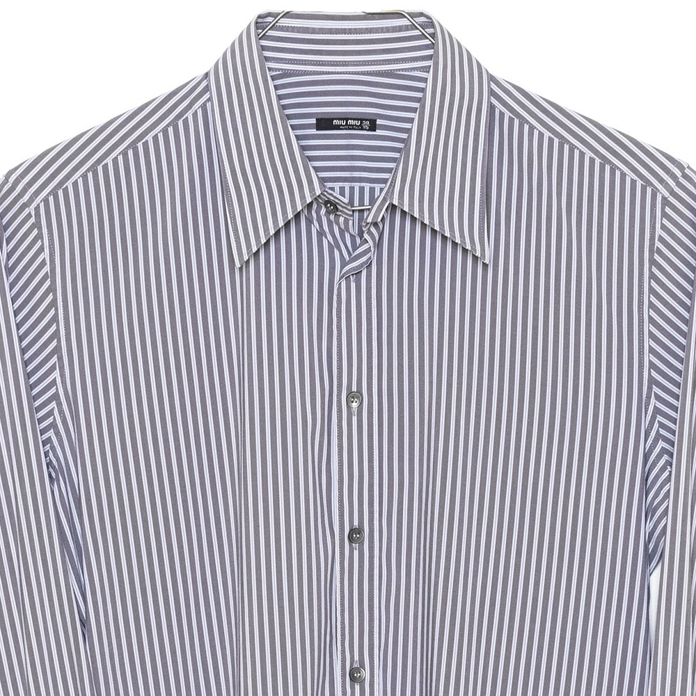 MIU MIU MENS SHIRT STRIPES 15(34) EU38 SLIM FIT